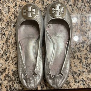 Tori Burch Silver Flats